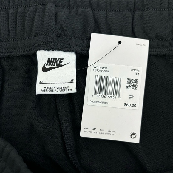 Nike Sportswear Club Fleece Women Mid-Rise Wide-Leg Sweatpant Black Plus Size 3X - Picture 3 of 7